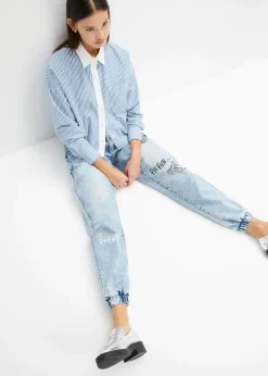 Mujer bonprix bonprix Vaqueros con talle medio, cinturilla cómoda y corte barrel