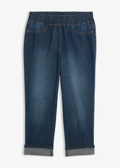 bonprix bonprix Vaqueros>Vaqueros de algodón con talle medio y corte slim Azul oscuro vaquero