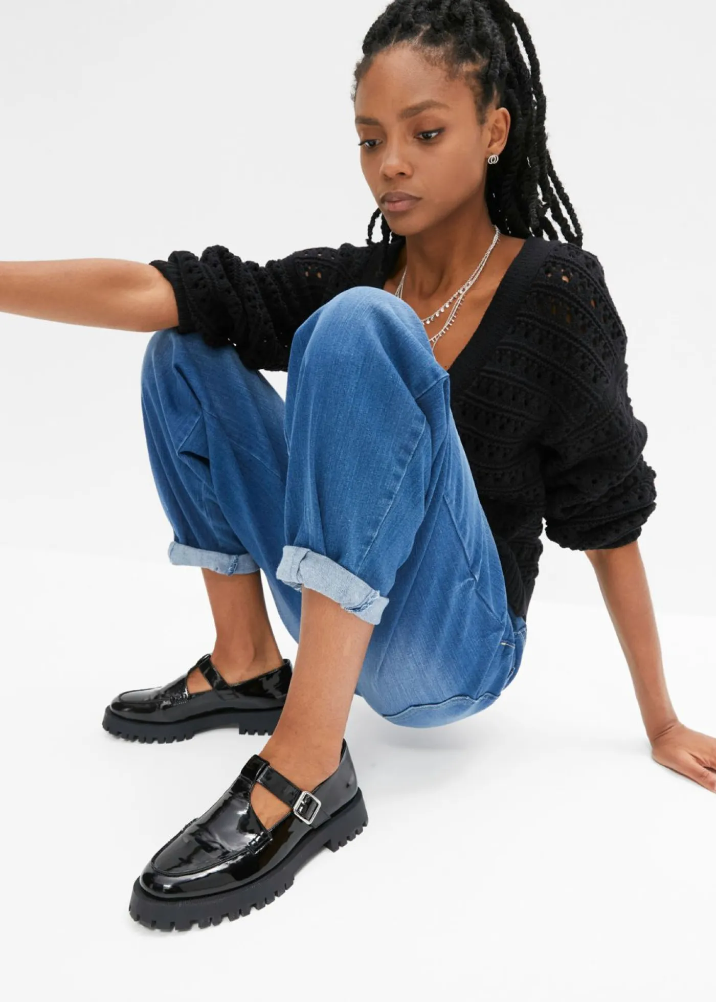 Mujer bonprix bonprix Vaqueros de algodón ecológico con talle alto y corte barrel