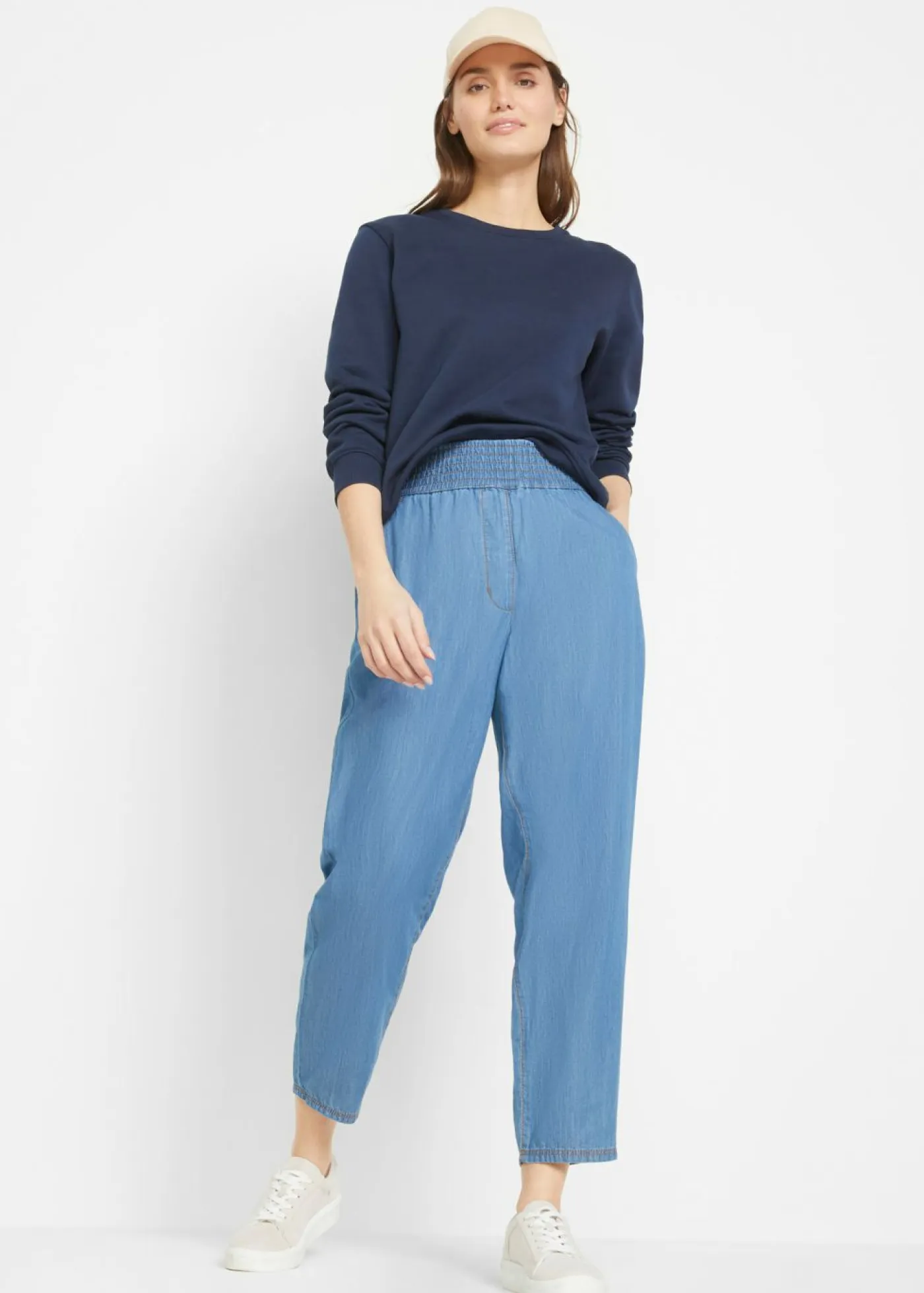 Mujer bonprix bonprix Vaqueros de algodón orgánico con talle alto y corte mom