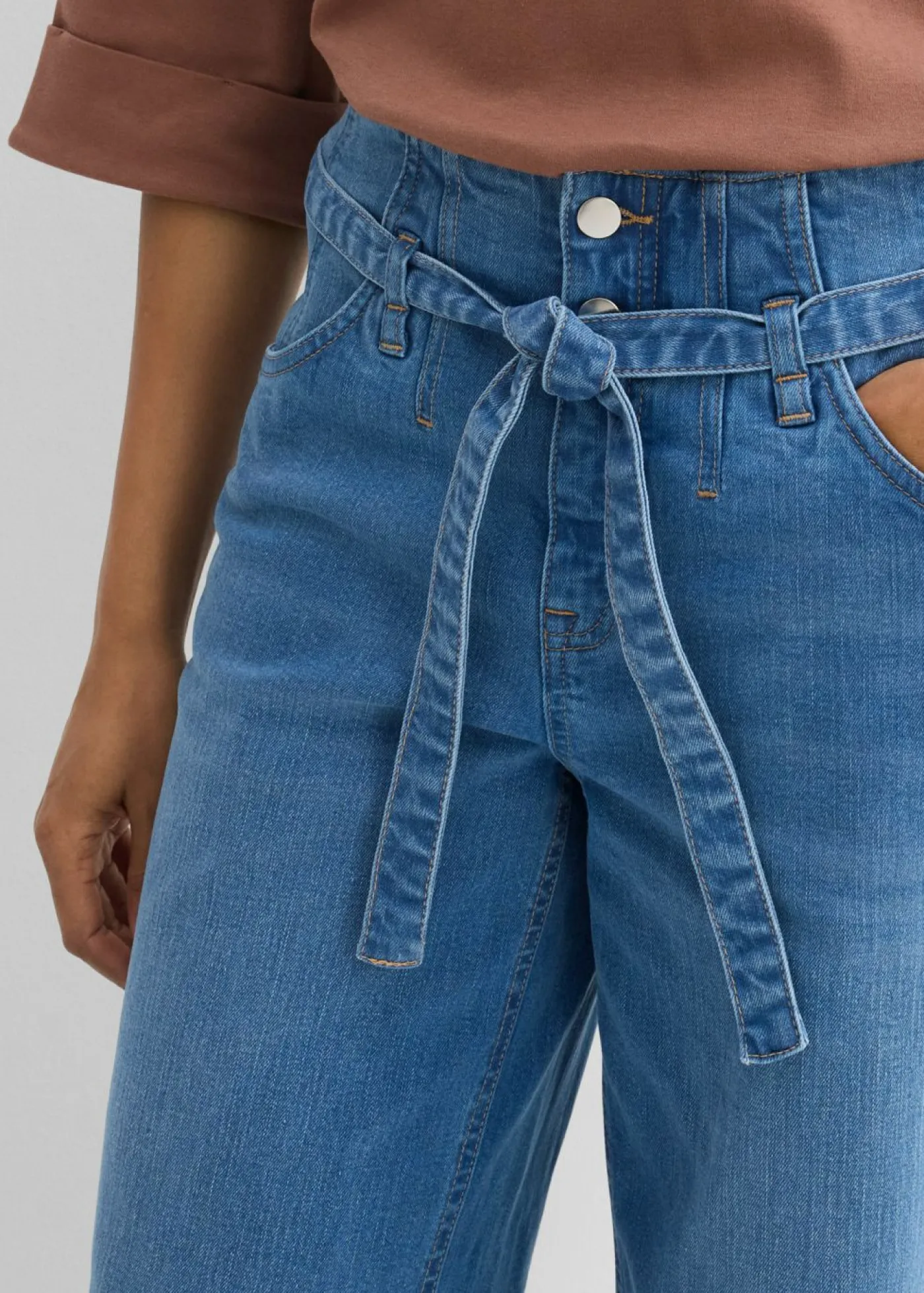 Mujer bonprix bonprix Vaqueros de algodón orgánico con perneras recta y talle alto