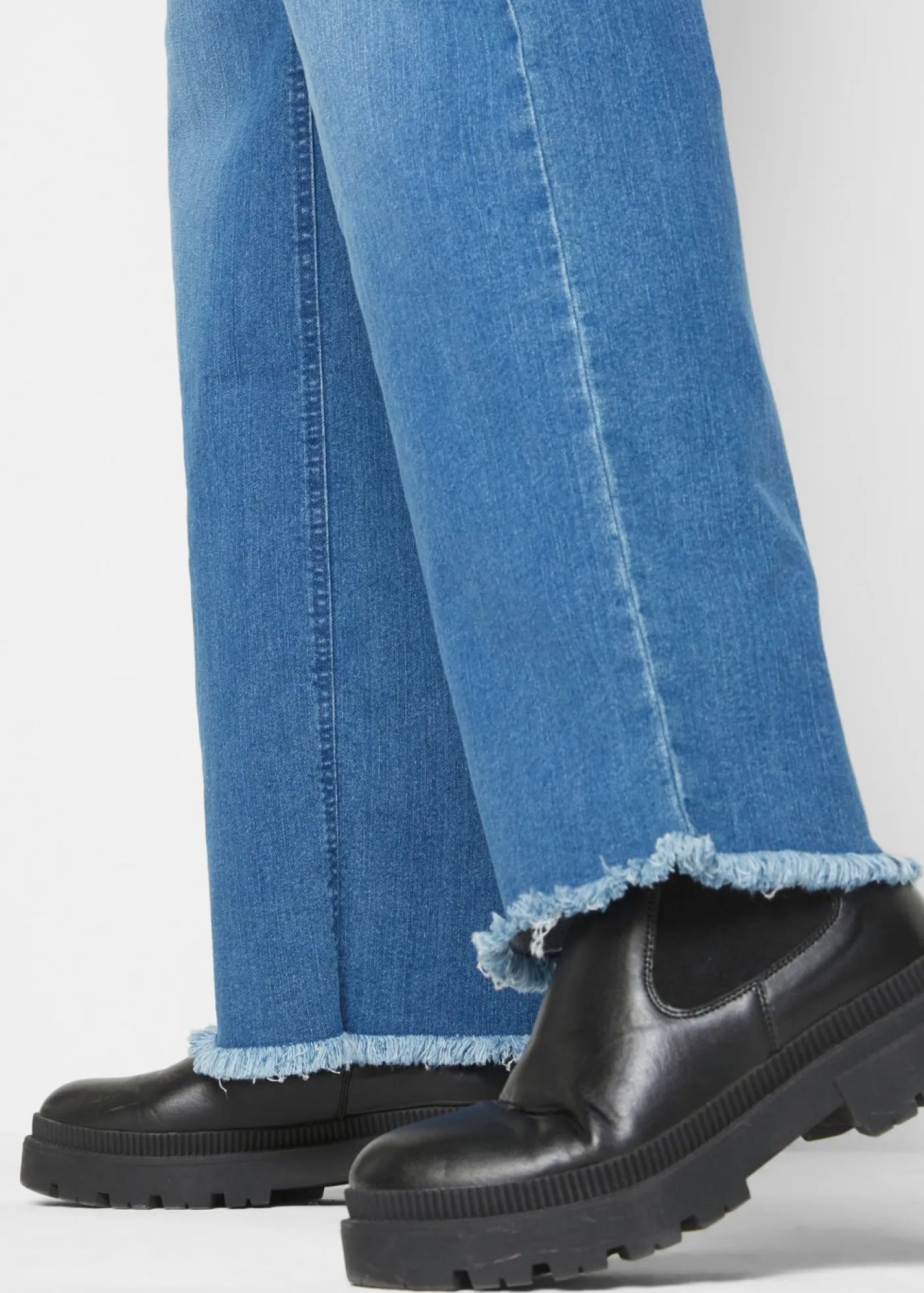 bonprix bonprix Vaqueros>Vaqueros de pernera ancha, high waist Azul piedra usado