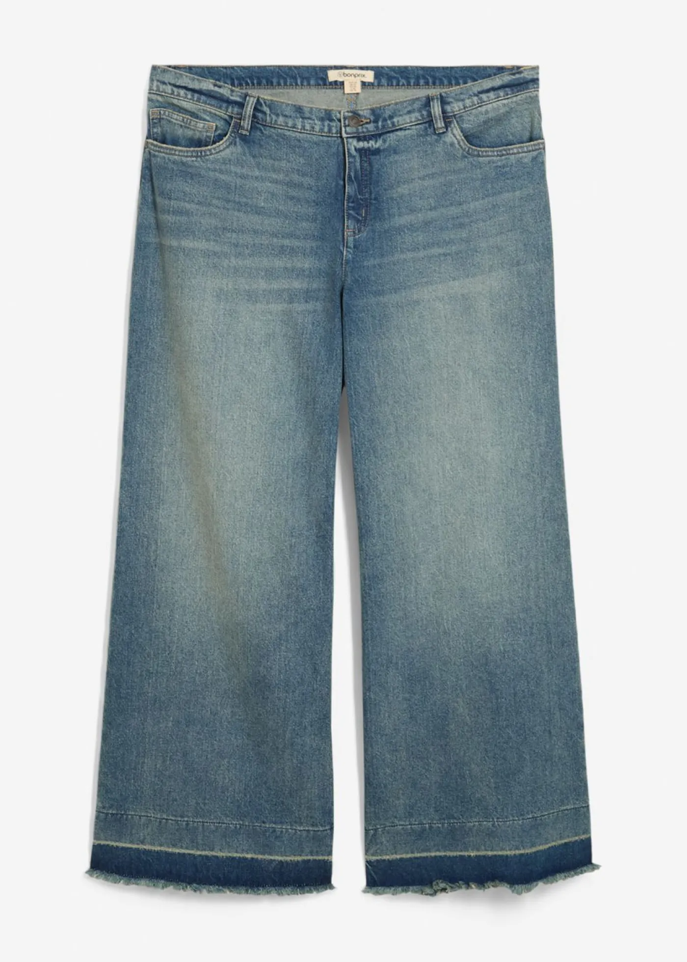 bonprix bonprix Vaqueros>Vaqueros de pernera ancha, mid waist denim claro desgastado vintage