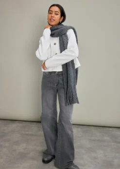 Mujer bonprix bonprix Vaqueros de pernera ancha, mid waist, elástico