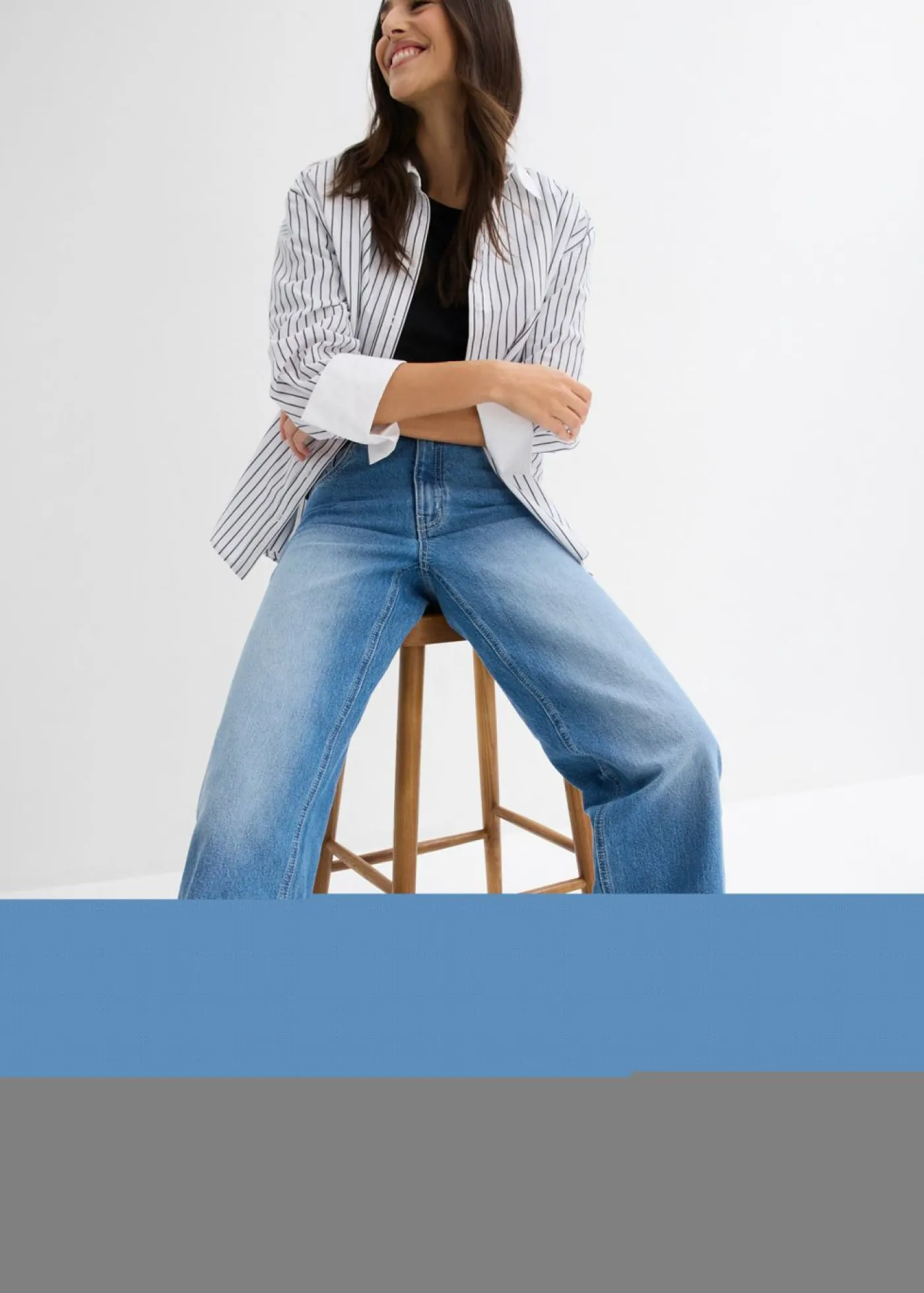 Mujer bonprix bonprix Vaqueros de pernera ancha, high waist