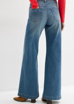 Mujer bonprix bonprix Vaqueros de pernera ancha, mid waist, largo completo