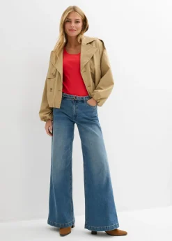 Mujer bonprix bonprix Vaqueros de pernera ancha, mid waist, largo completo
