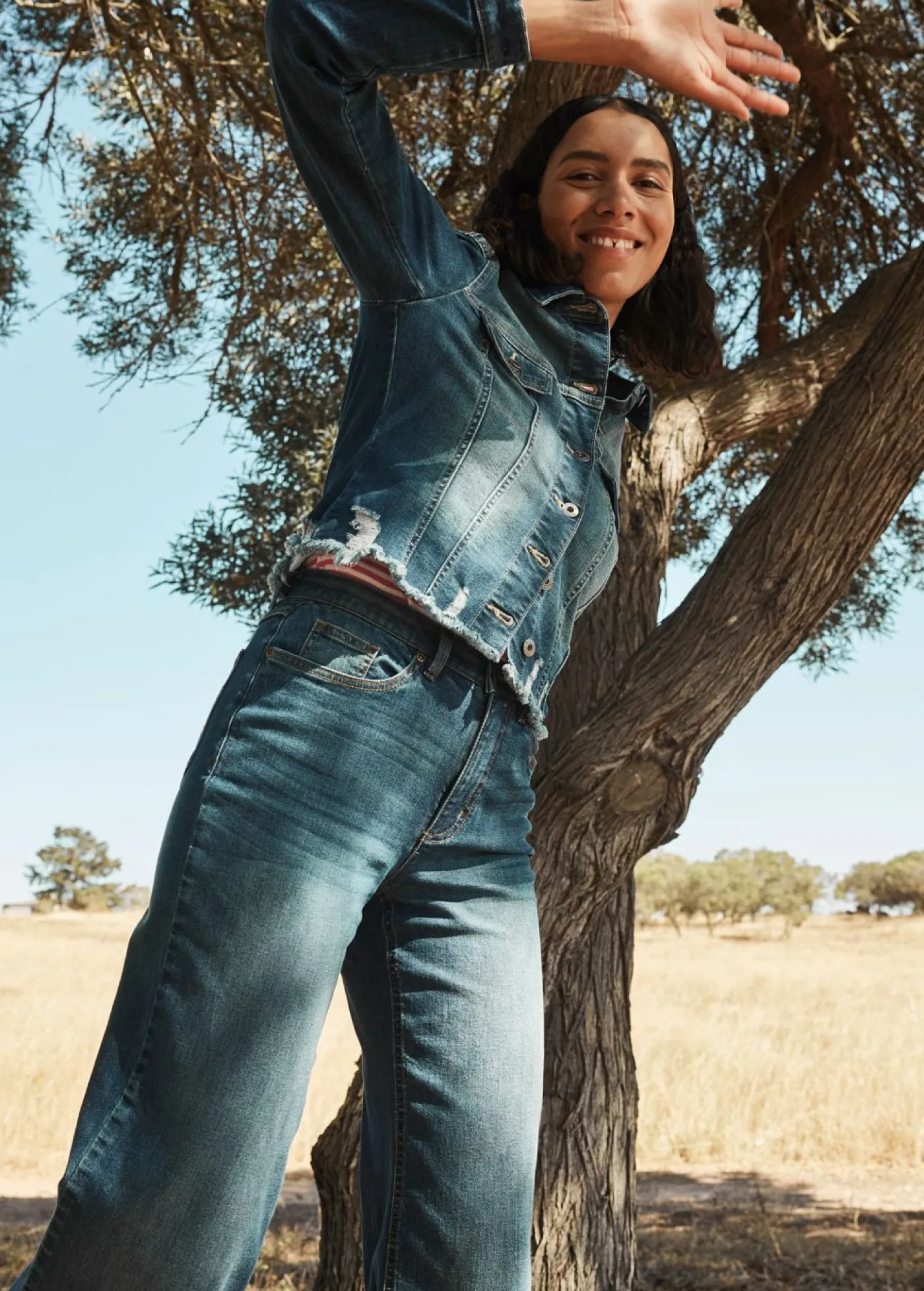 Mujer bonprix bonprix Vaqueros de pernera ancha, high waist, de algodón orgánico