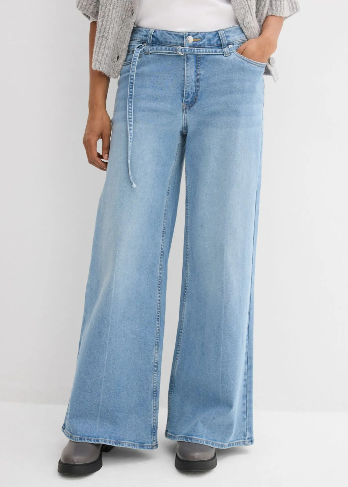 Mujer bonprix bonprix Vaqueros de pernera ancha, mid waist