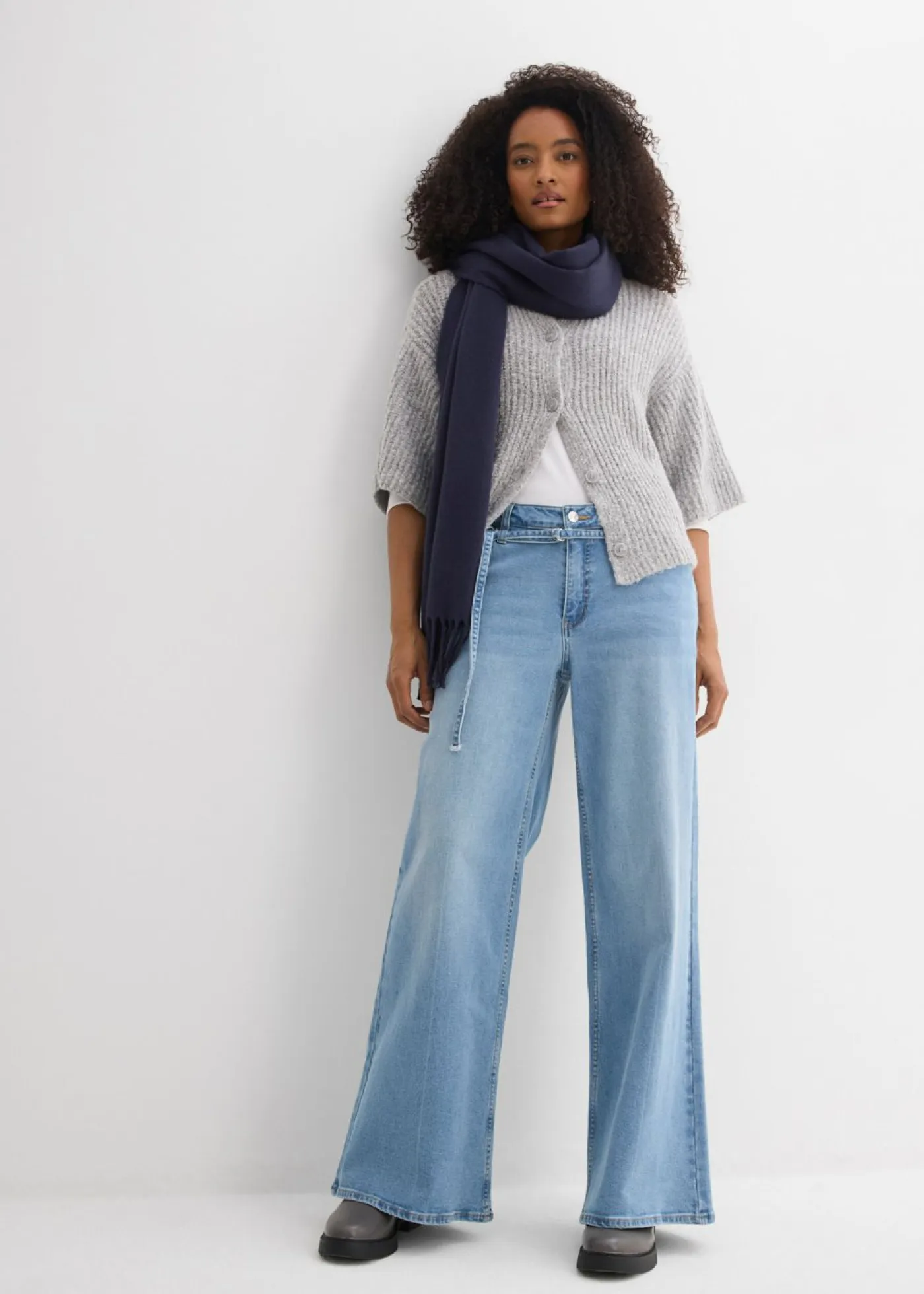 Mujer bonprix bonprix Vaqueros de pernera ancha, mid waist