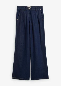 bonprix bonprix Vaqueros>Vaqueros de pernera ancha, mid waist Azul oscuro denim