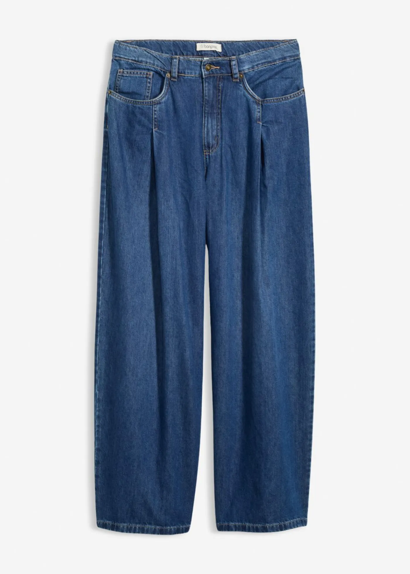 bonprix bonprix Vaqueros>Vaqueros de pernera ancha, high waist Azul piedra usado