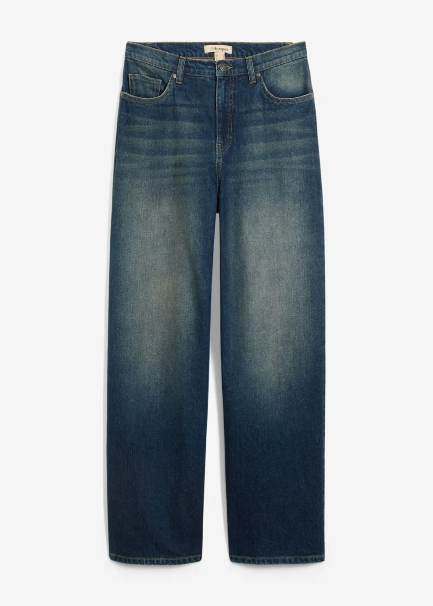 bonprix bonprix Vaqueros>Vaqueros de pernera ancha, high waist Azul oscuro denim