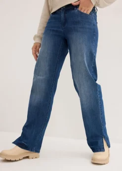bonprix bonprix Vaqueros>Vaqueros de pernera ancha, high waist, cintura cómoda Denim