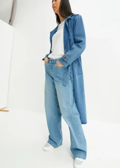 Mujer bonprix bonprix Vaqueros de pernera ancha, mid waist, elástico