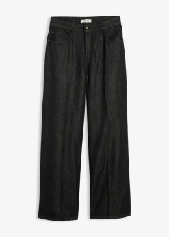 bonprix bonprix Vaqueros>Vaqueros de pernera ancha, mid waist negro denim usado