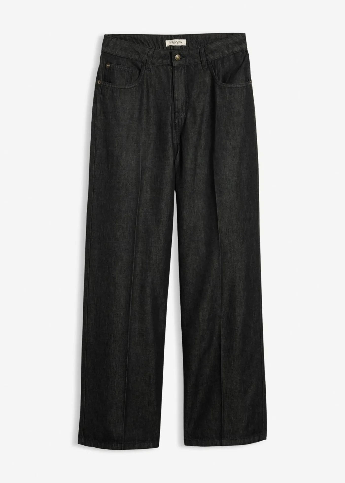 bonprix bonprix Vaqueros>Vaqueros de pernera ancha, mid waist negro denim usado