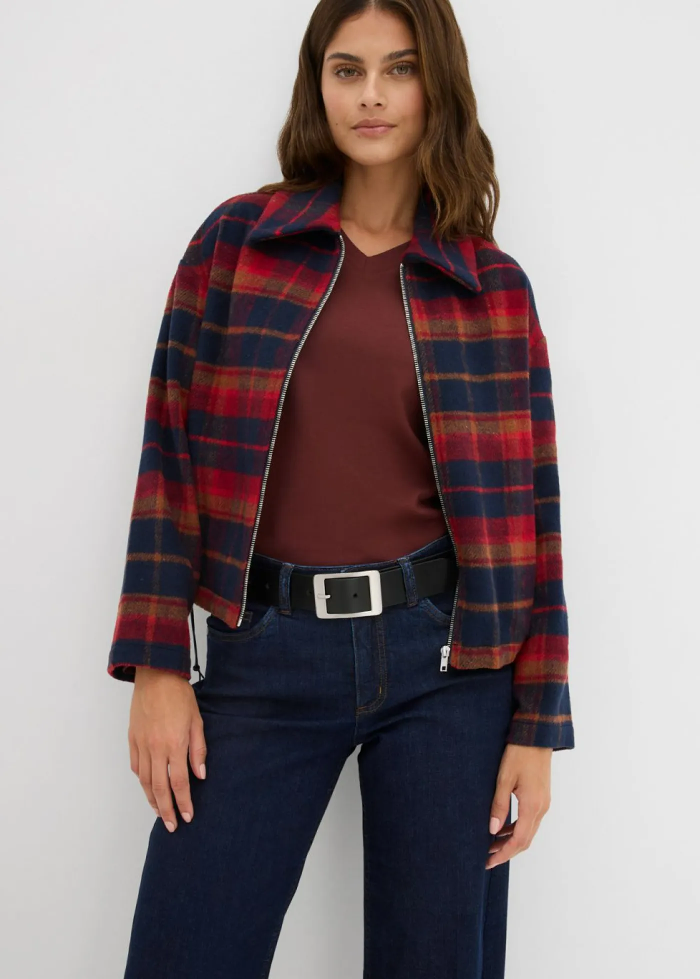 Mujer bonprix bonprix Vaqueros de talle medio de algodón orgánico con perneras anchas