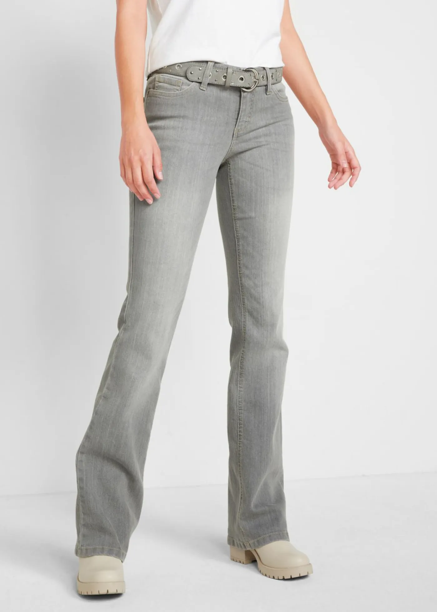 Mujer bonprix bonprix Vaqueros elásticos con corte bootcut y talle medio