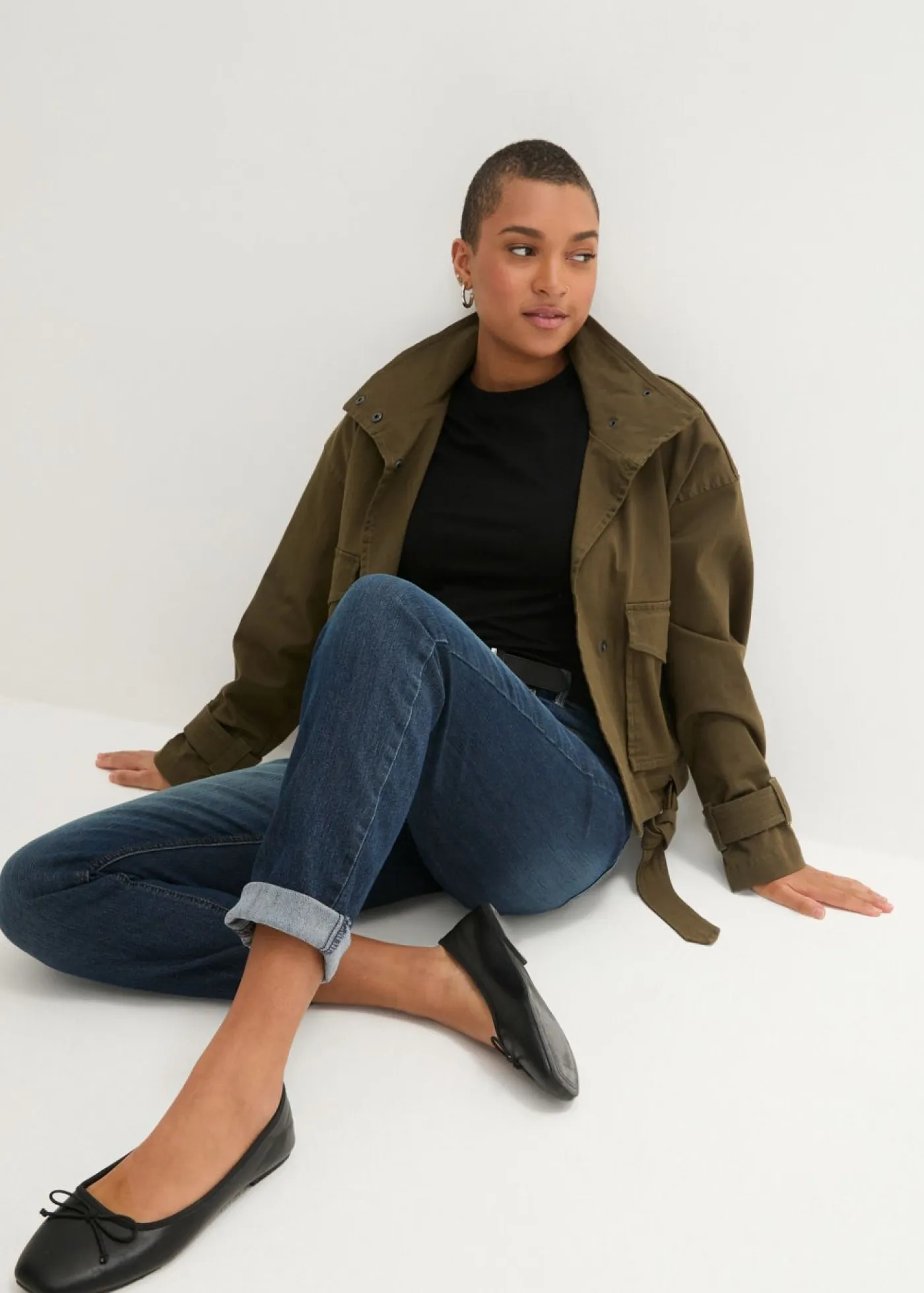 bonprix bonprix Vaqueros|Tallas Pequeñas>Vaqueros elásticos con corte pitillo y tiro medio denim intenso