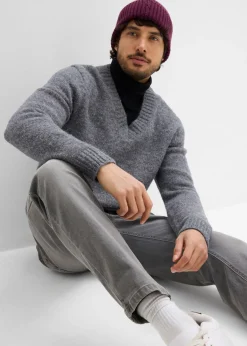 Hombre bonprix bonprix Vaqueros elásticos con corte regular, cinturón y diseño recto