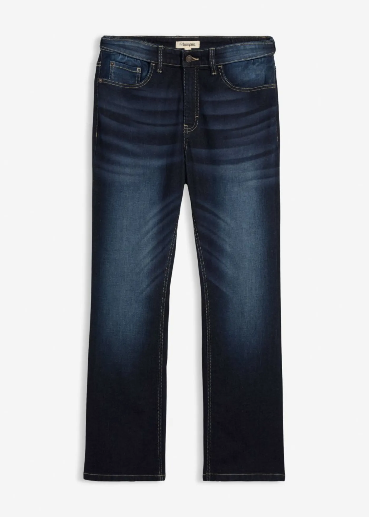 bonprix bonprix Vaqueros>Vaqueros elásticos con corte clásico, cinturilla elástica y diseño bootcut denim oscuro