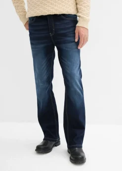 bonprix bonprix Vaqueros>Vaqueros elásticos con corte clásico, cinturilla elástica y diseño bootcut denim oscuro