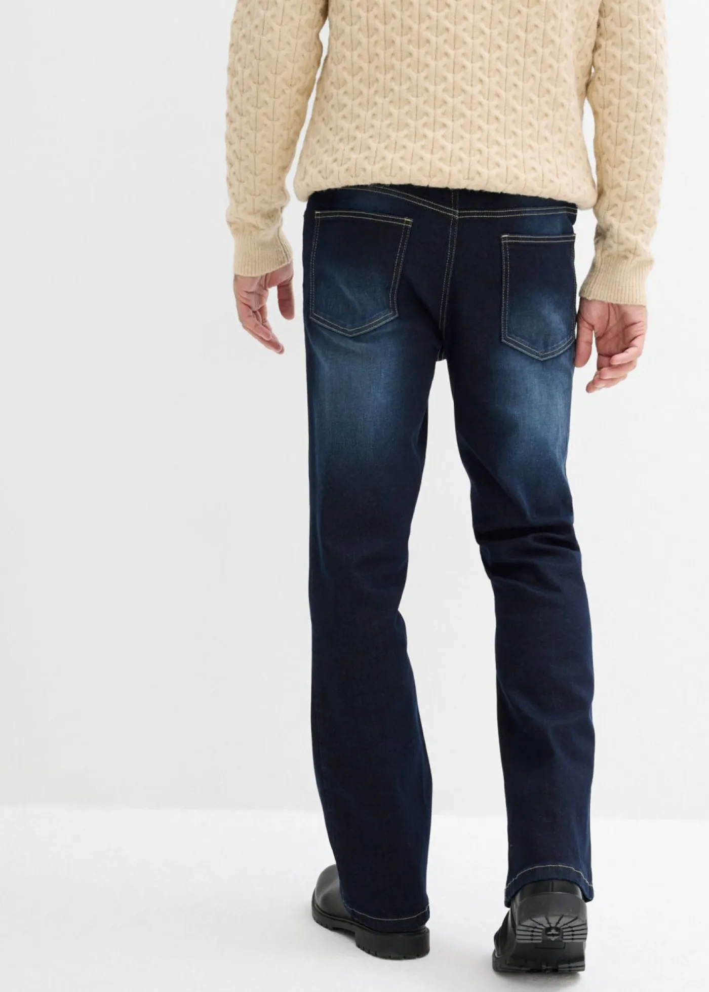 bonprix bonprix Vaqueros>Vaqueros elásticos con corte clásico, cinturilla elástica y diseño bootcut denim oscuro