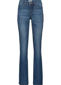 bonprix bonprix Vaqueros>Vaqueros elásticos con corte bootcut y talle medio Azul desgastado