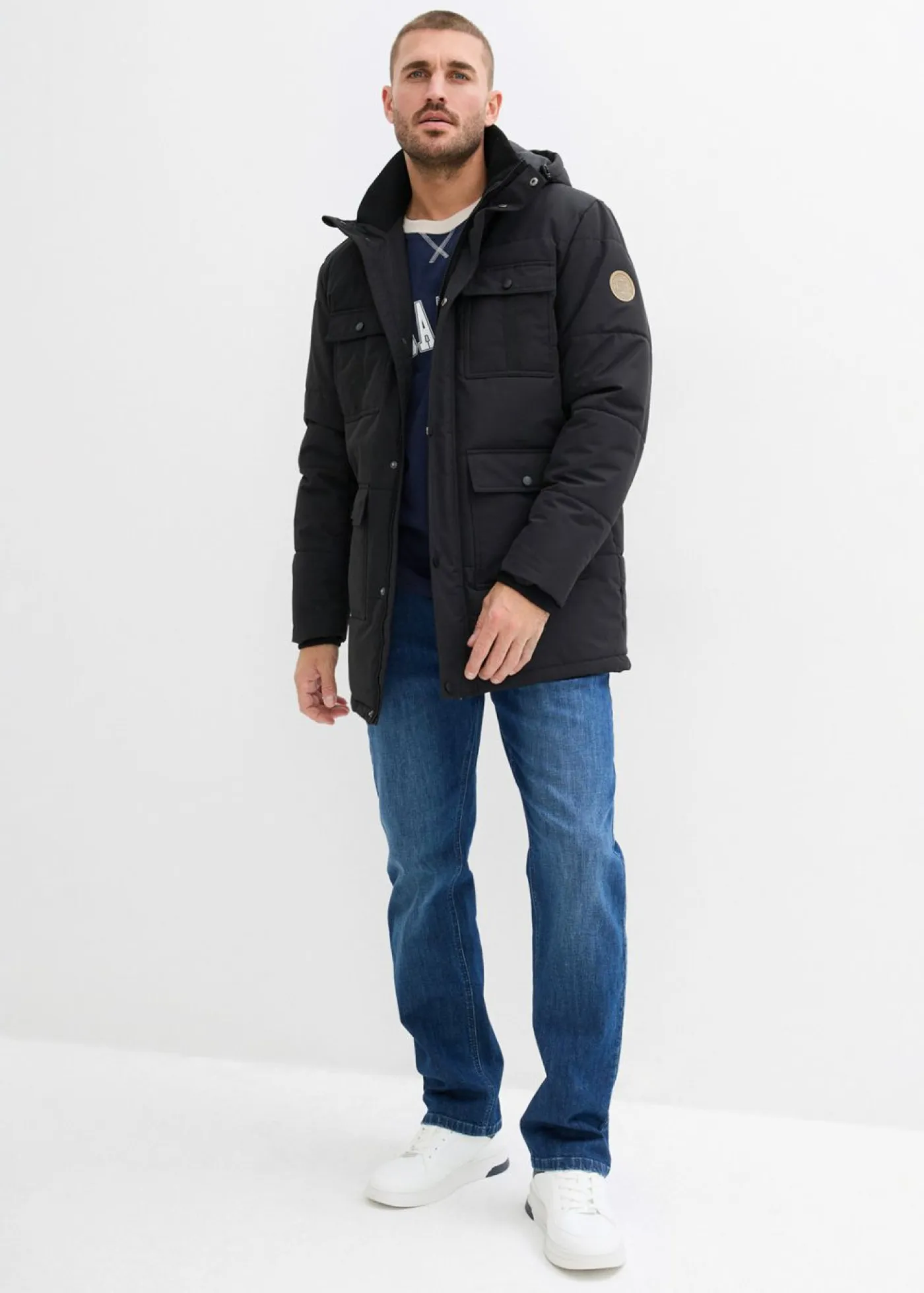 bonprix bonprix Vaqueros>Vaqueros elásticos de algodón orgánico con corte recto e informal Denim