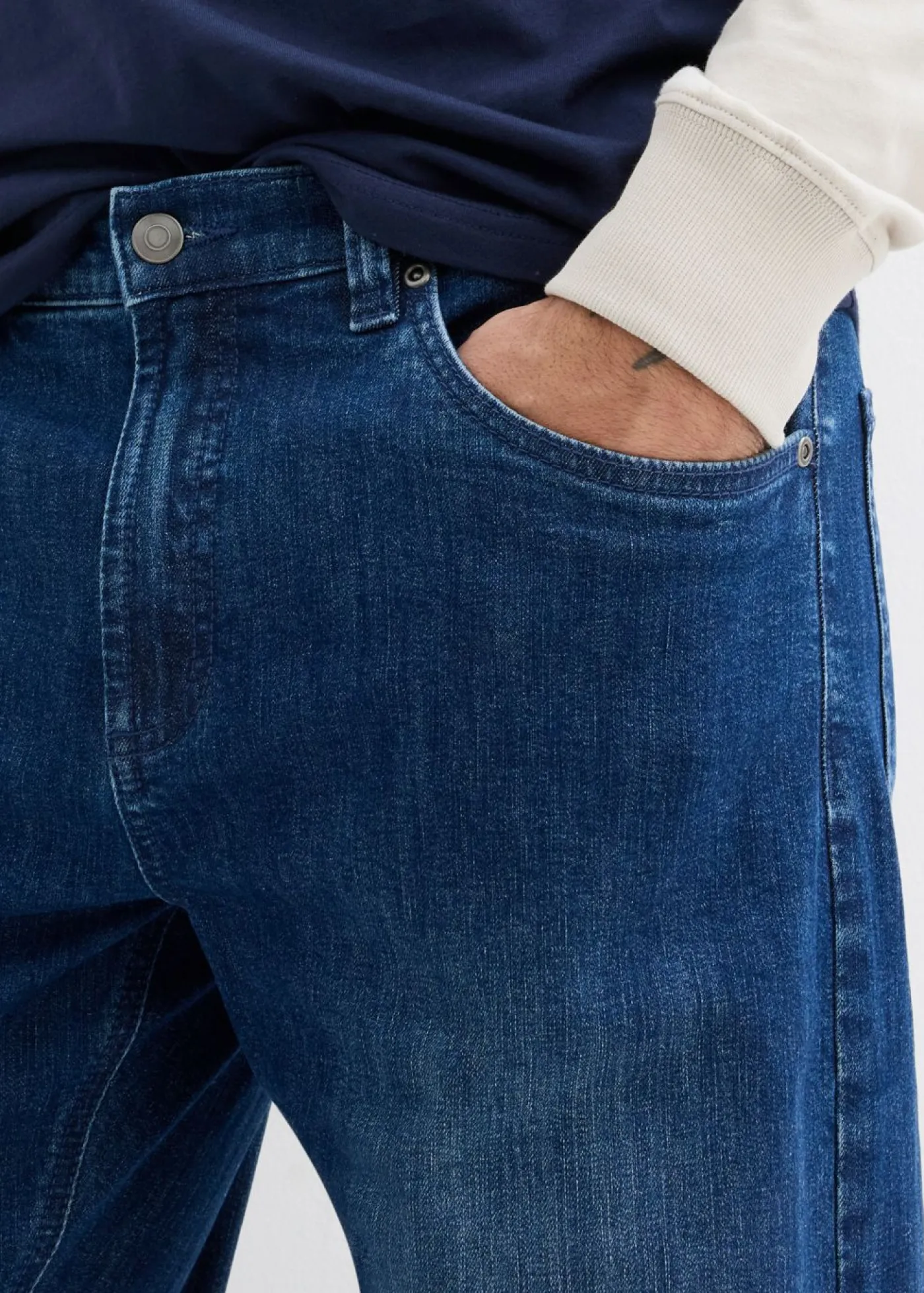 bonprix bonprix Vaqueros>Vaqueros elásticos de algodón orgánico con corte recto e informal Denim
