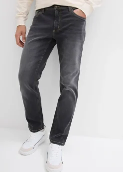 bonprix bonprix Vaqueros>Vaqueros elásticos de corte regular y recto Negro denim