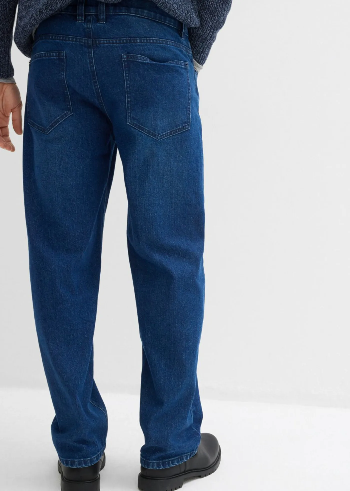 bonprix bonprix Vaqueros>Vaqueros elásticos de corte holgado y recto Azul oscuro denim