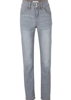 bonprix bonprix Vaqueros|Tallas Pequeñas>Vaqueros elásticos de corte slim y talle alto denim gris desgastado
