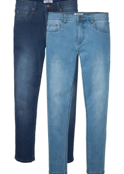 Hombre bonprix bonprix Vaqueros elásticos de corte slim y tapered (2 unidades)