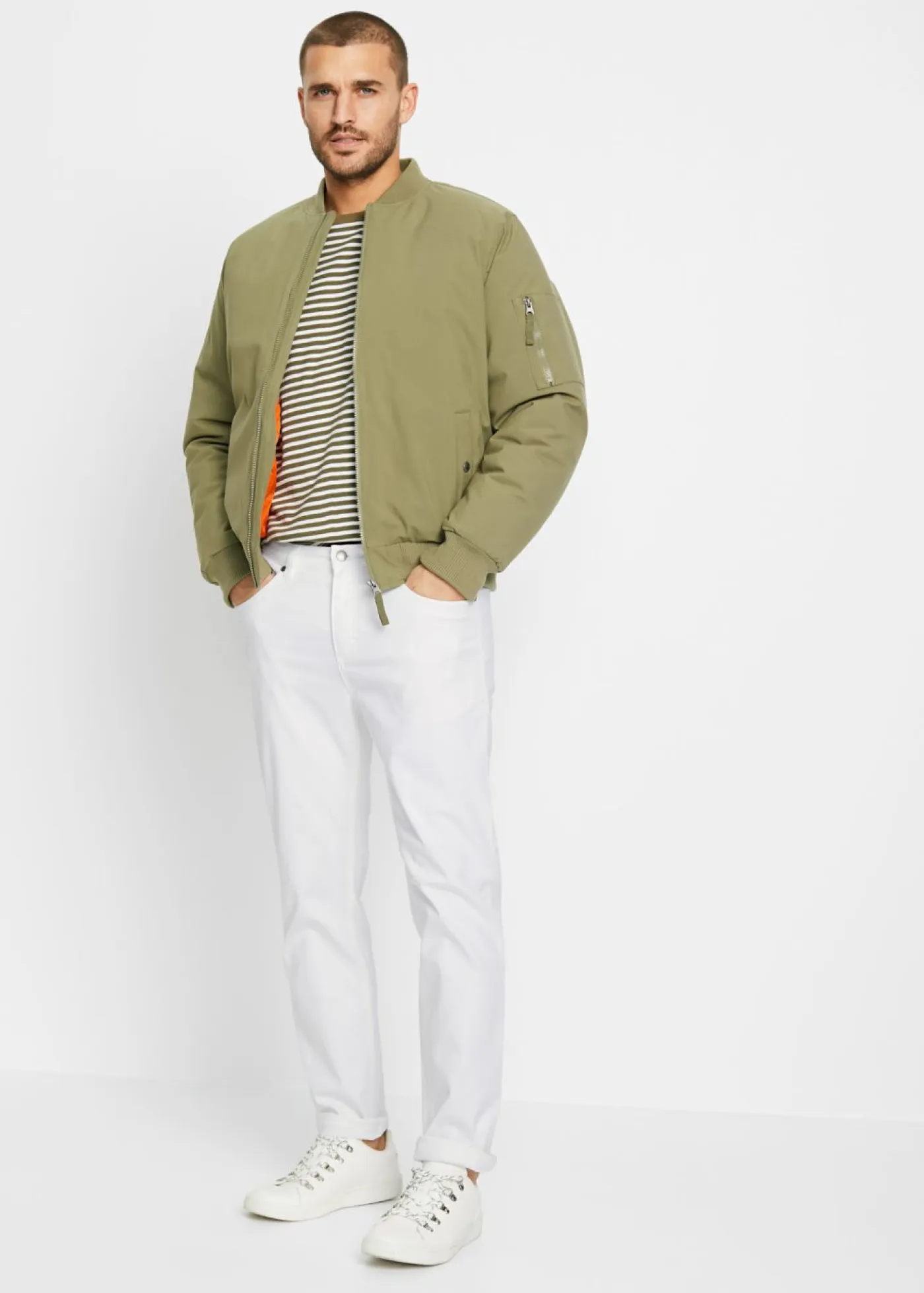 bonprix bonprix Vaqueros|Novedades>Vaqueros elásticos de corte clásico y tapered Blanco