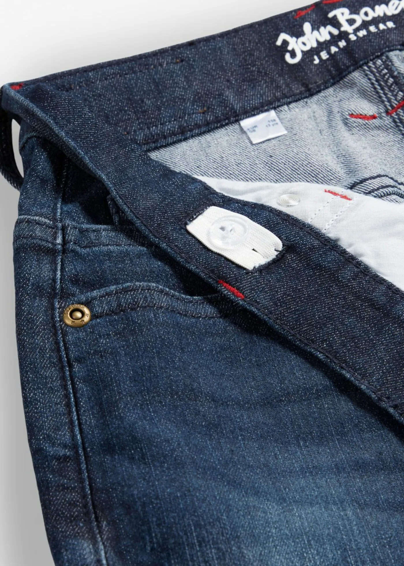 bonprix bonprix Ropa 9 A 16 Años·Jeans>Vaqueros elásticos loose fit, con cintura ajustable, straight denim oscuro