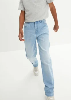 bonprix bonprix Ropa 9 A 16 Años·Jeans>Vaqueros elásticos loose fit, con cintura ajustable, straight Denim claro