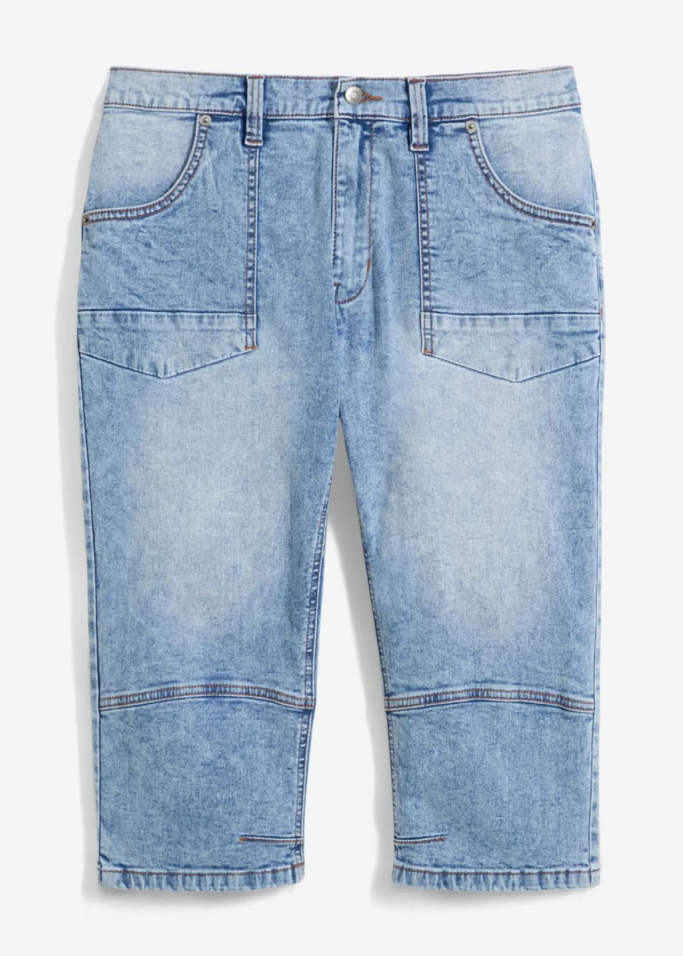 bonprix bonprix Vaqueros>Vaqueros elásticos, regular, de largo 3/4, straight Denim claro