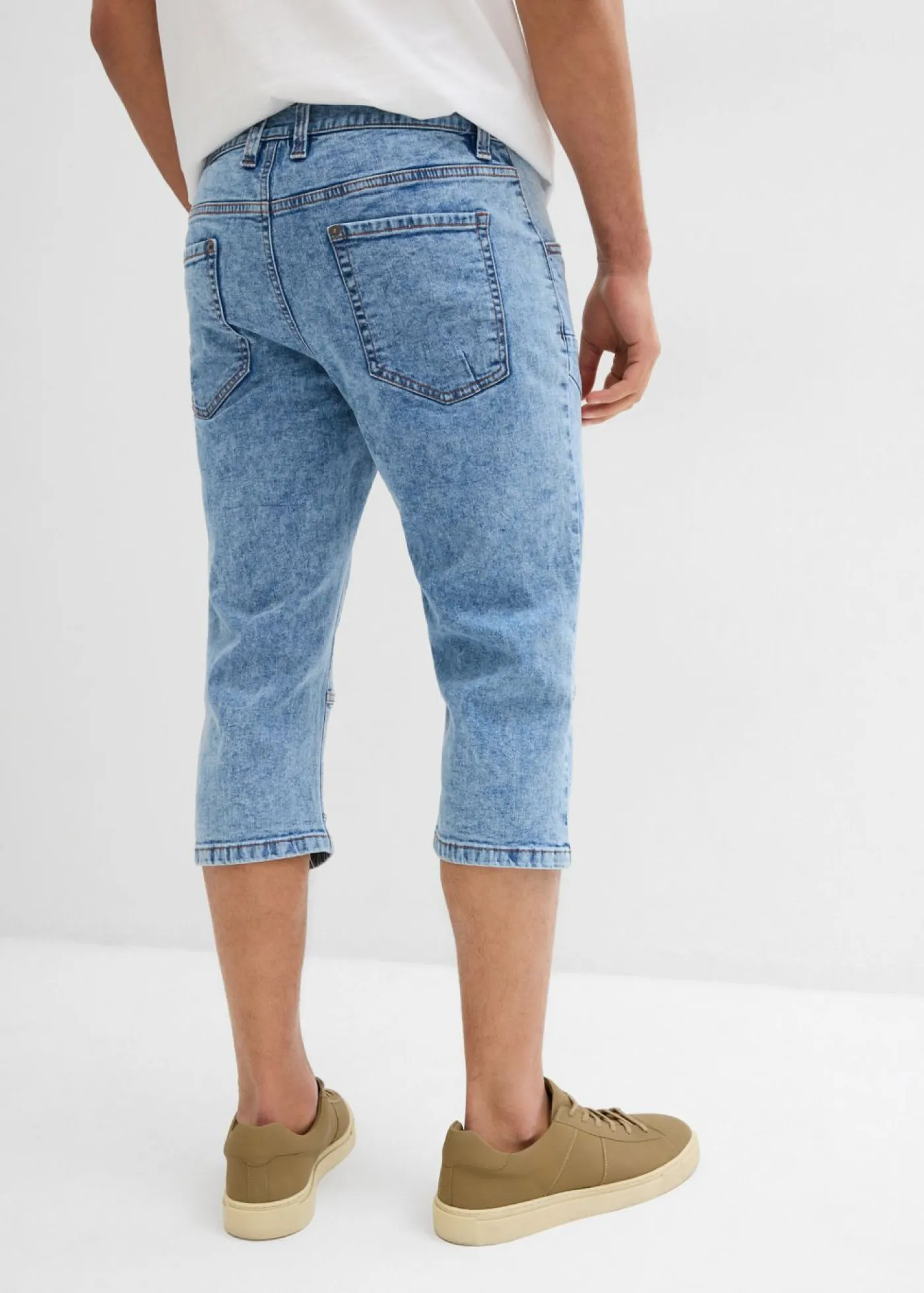 bonprix bonprix Vaqueros>Vaqueros elásticos, regular, de largo 3/4, straight Denim claro