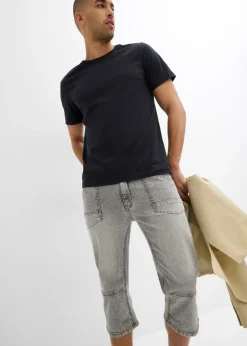 Hombre bonprix bonprix Vaqueros elásticos, regular, de largo 3/4, straight