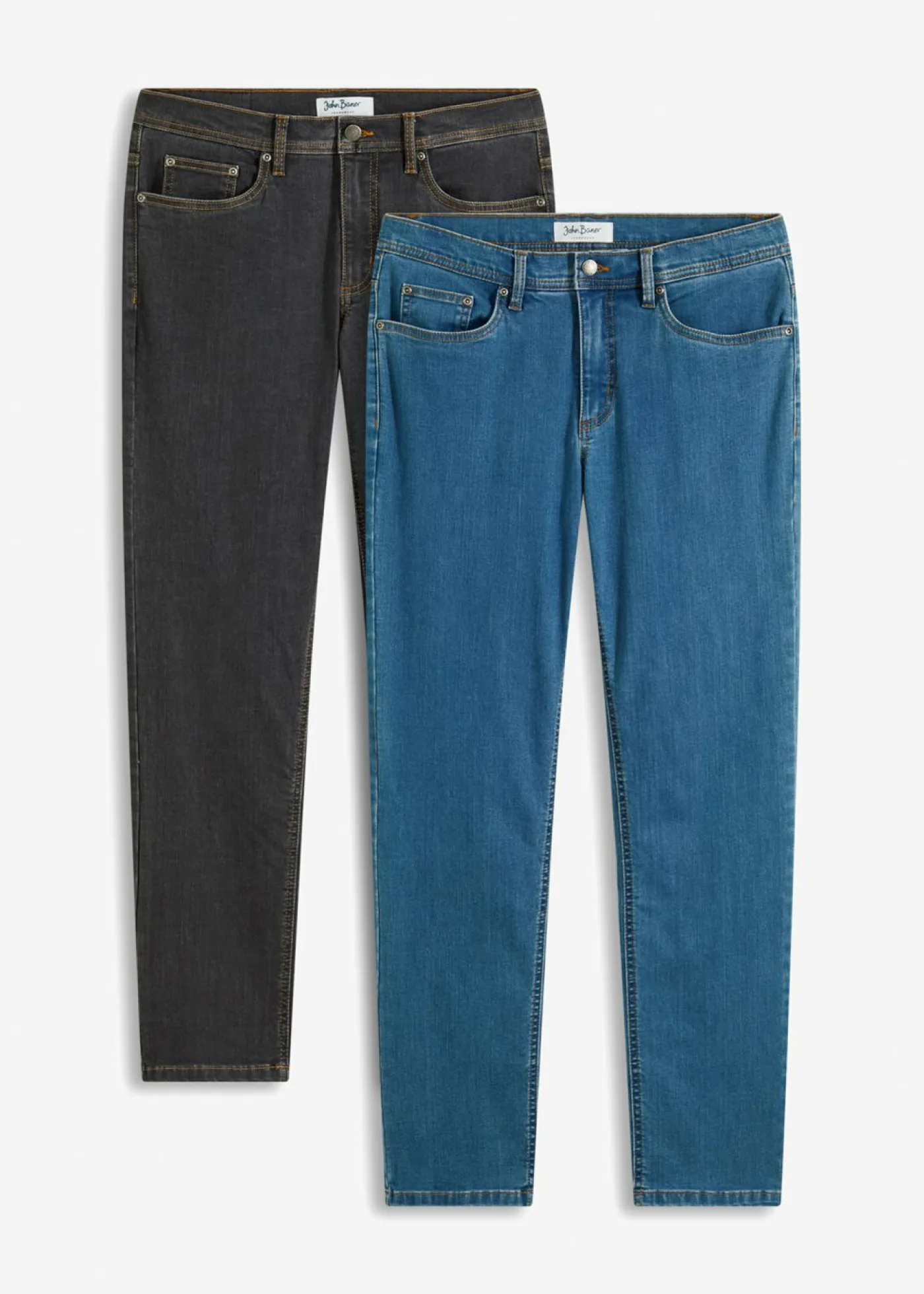 Hombre bonprix bonprix Vaqueros elásticos, regular fit, straight (2 unidades)