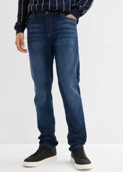 bonprix bonprix Vaqueros>Vaqueros elásticos slim fit, tapered denim oscuro