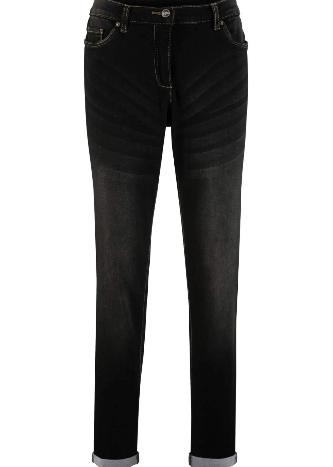 bonprix bonprix Vaqueros>Vaqueros elásticos tipo boyfriend, mid waist Negro denim