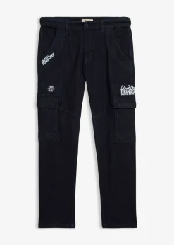 bonprix bonprix Vaqueros>Vaqueros elásticos tipo cargo con corte recto, diseño informal y cinturilla cómoda denim oscuro