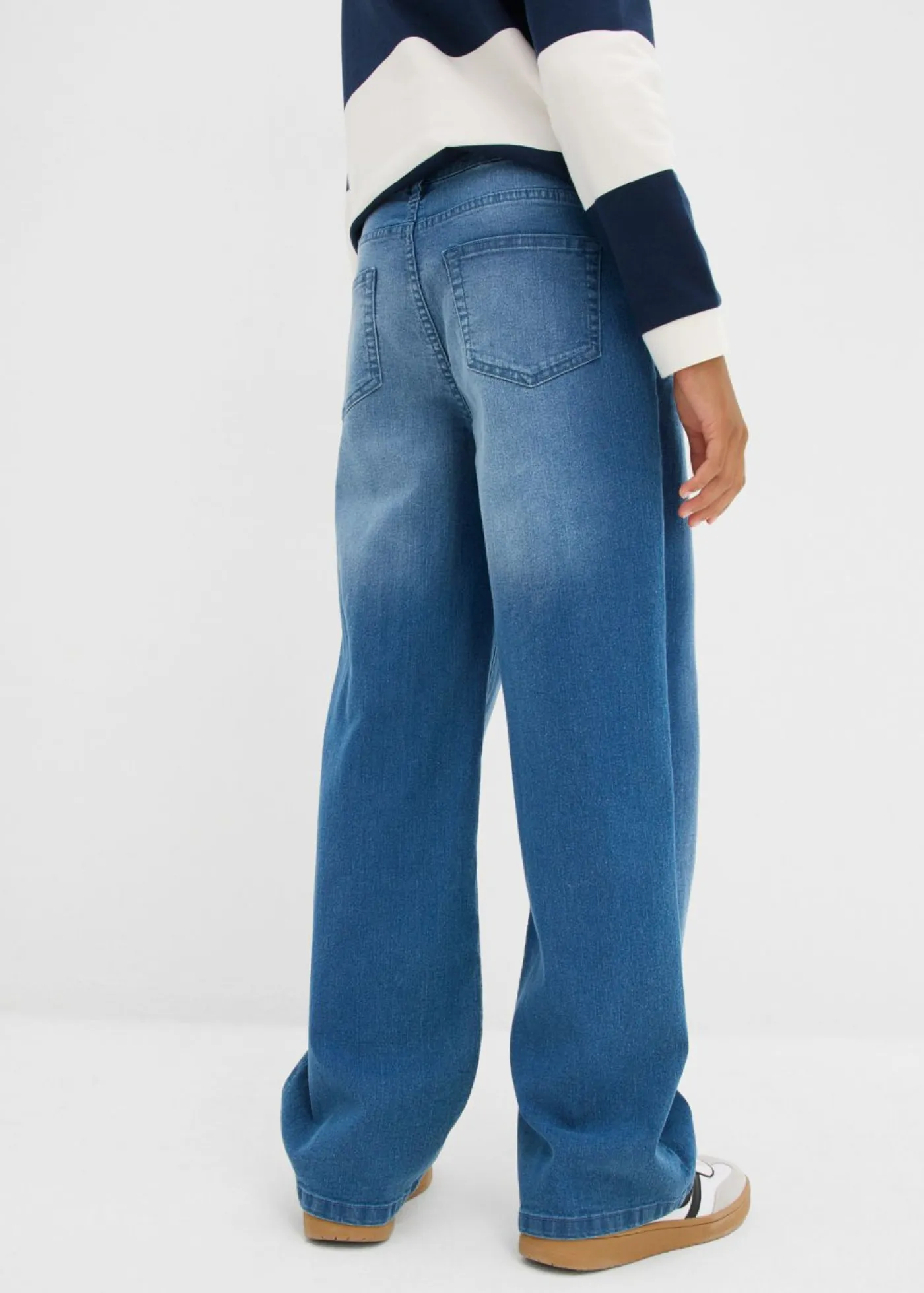 bonprix bonprix Ropa 9 A 16 Años·Jeans>Vaqueros holgados con cintura ajustable y corte recto Denim