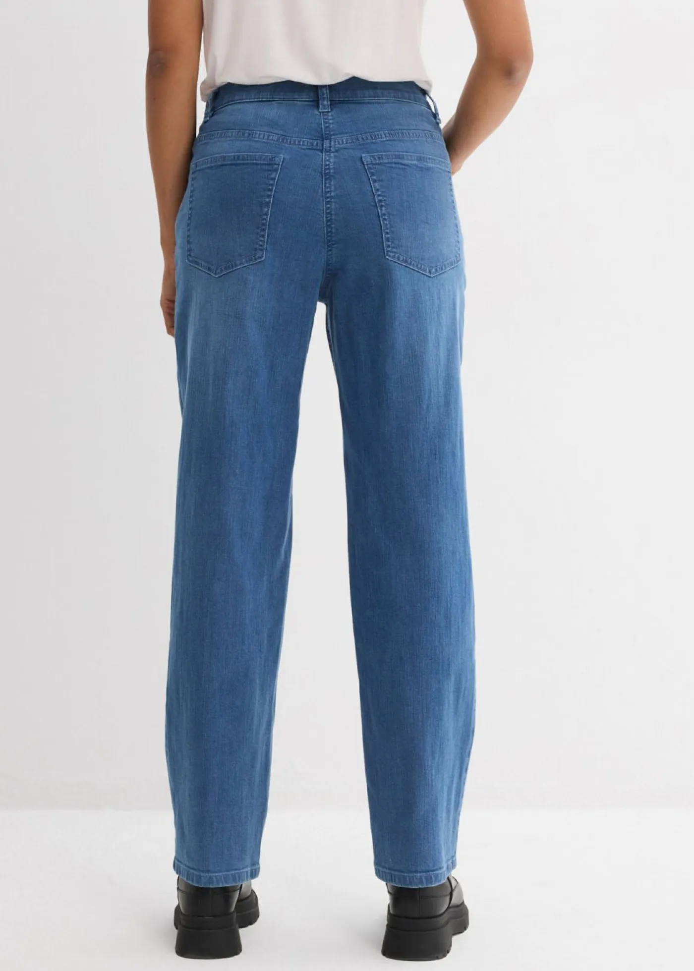 Mujer bonprix bonprix Vaqueros holgados de algodón orgánico con talle medio y corte recto