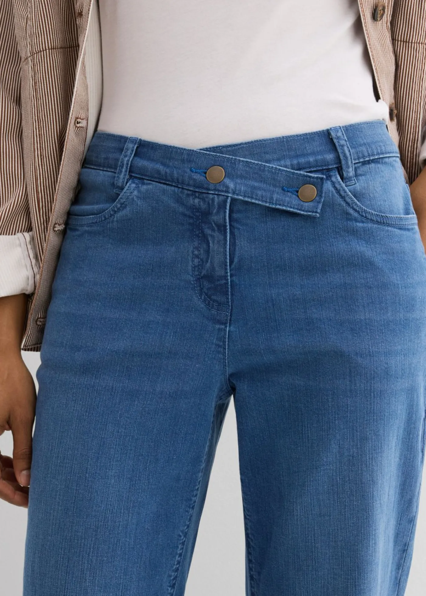 Mujer bonprix bonprix Vaqueros holgados de algodón orgánico con talle medio y corte recto