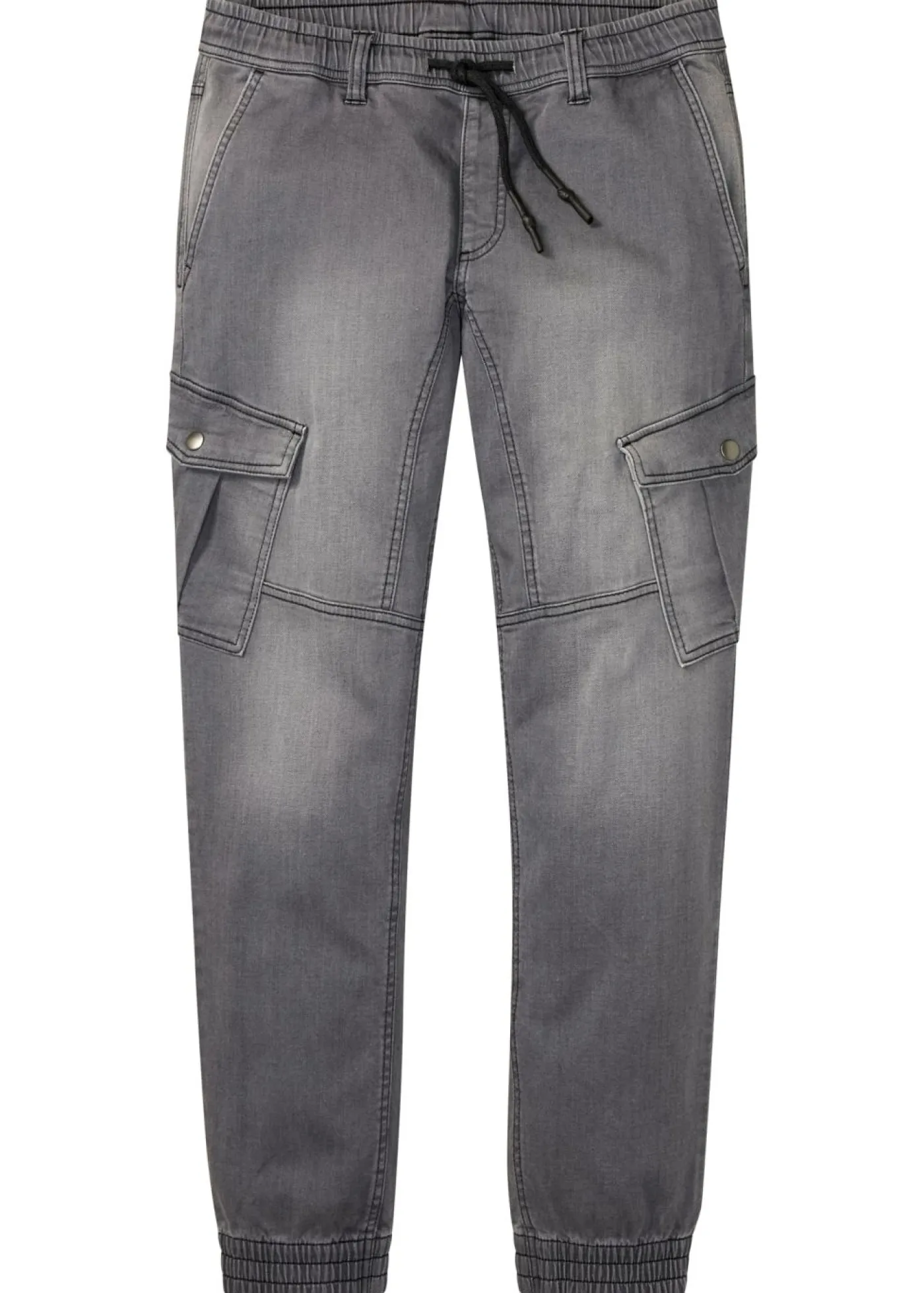 bonprix bonprix Vaqueros|Chándals>Vaqueros informales con corte regular, forma recta y cinturilla elástica denim gris