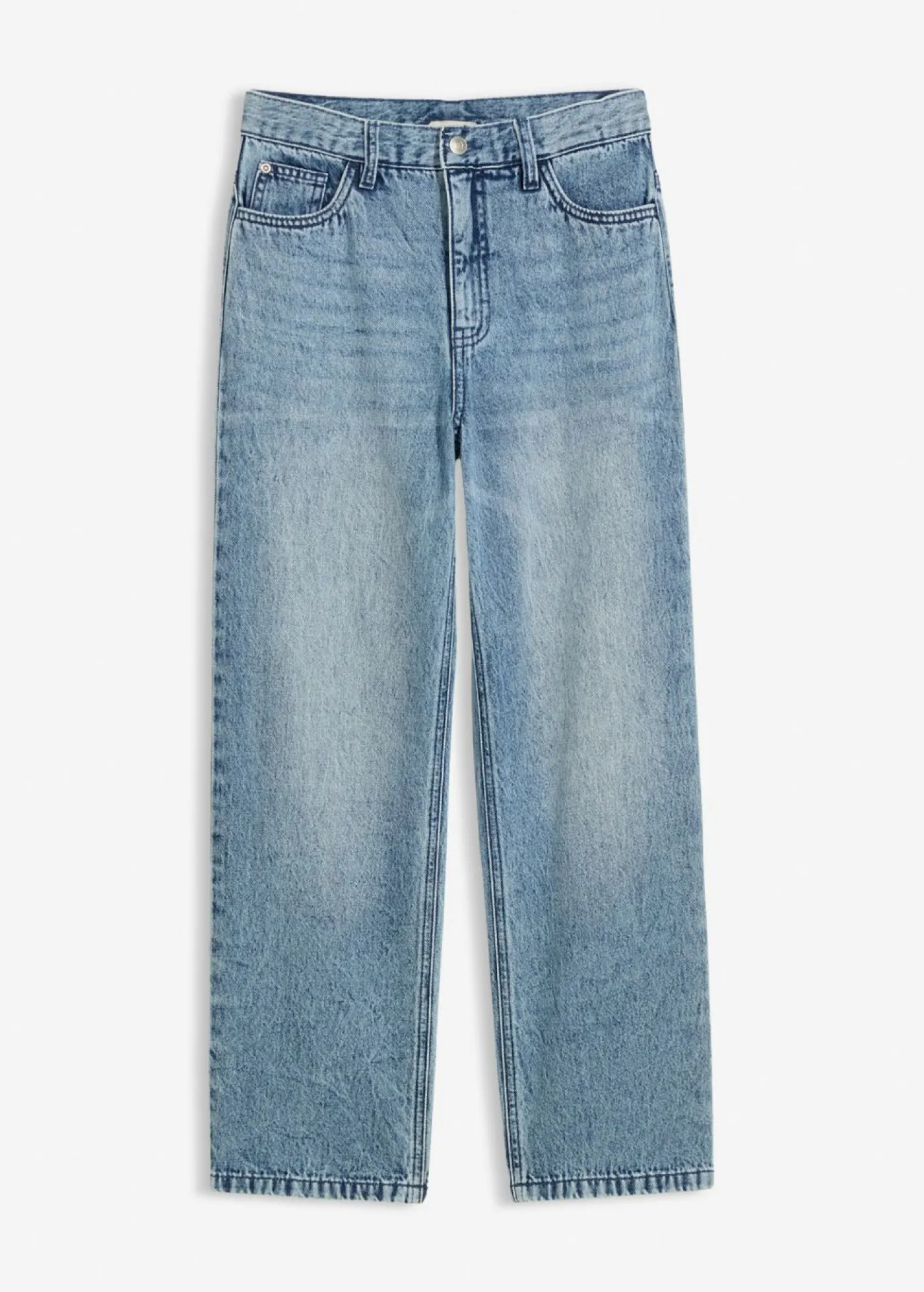 bonprix bonprix Ropa 9 A 16 Años·Jeans|Ropa 9 A 16 Años·Novedades>Vaqueros loose fit, con cintura ajustable, straight Denim desgastado